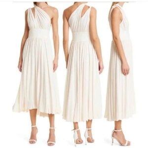 La Ligne Cream One Shoulder Dress